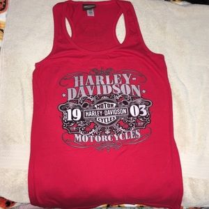 Harley-davidson red tank top